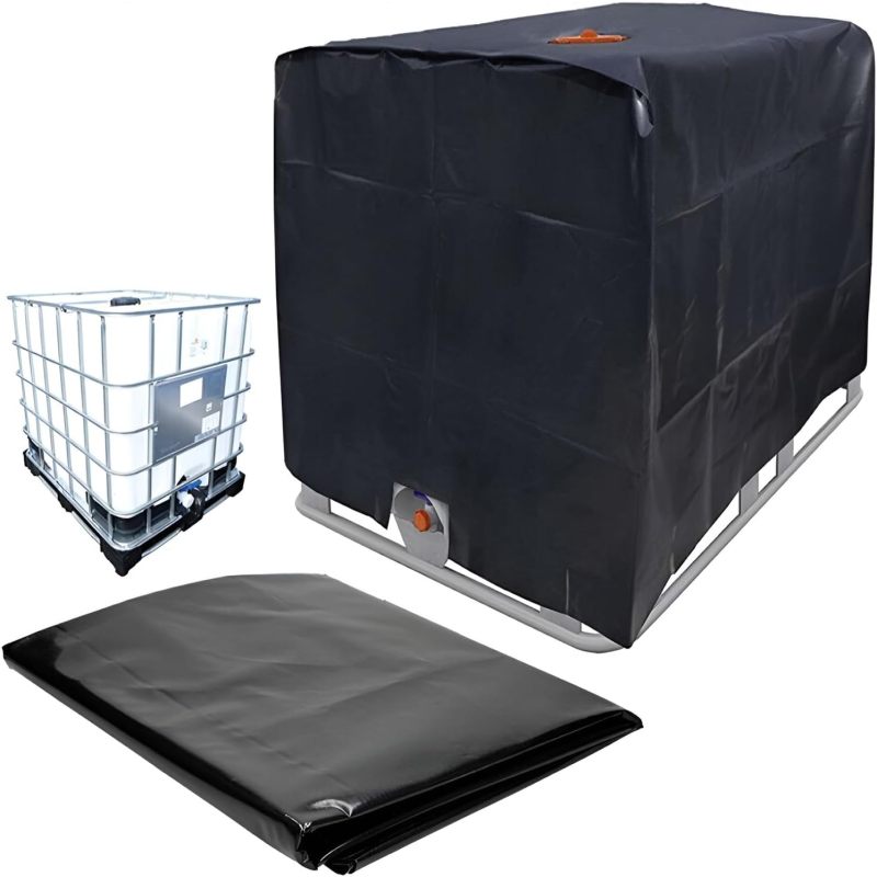 Schutzhülle Für Ibc-container – 1000 L Fassungsvermögen – 210d Oxford-gewebe – Wasserdicht, Staubdicht, Wärmeisolierend Und Uv-beständig – Schutz Für Wassertanks Im Außenbereich (schwarz)
