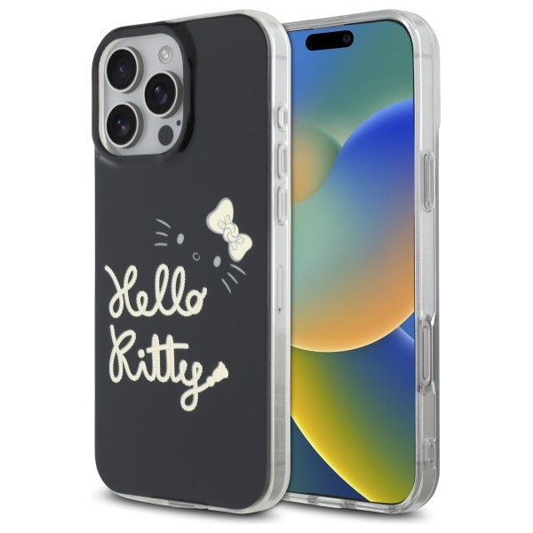 Hello Kitty Hkhmp16xhgdik Iphone 16 Pro Max 6,9" Schwarze/schwarze Hartschalen-hülle Iml Golden Diva Magsafe