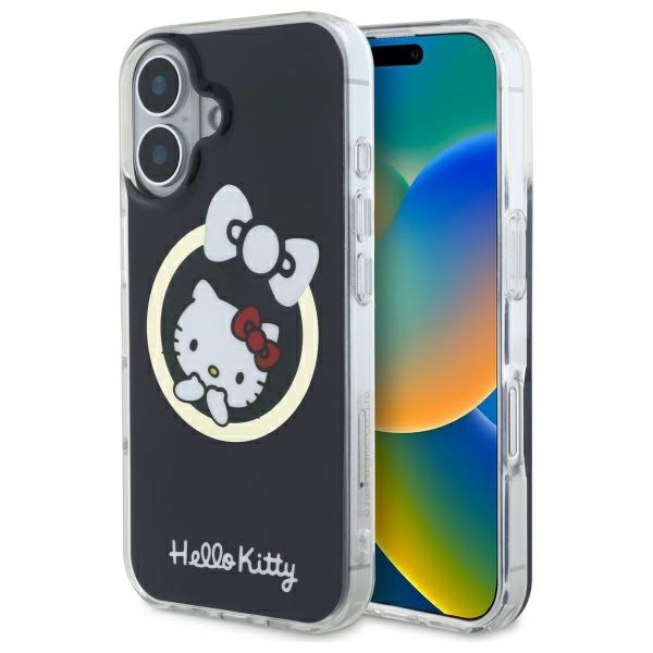 Hello Kitty Hkhmp16shflbk Iphone 16 6,1" Schwarze/schwarze Hartschalen-hülle Iml Fun Bow Magsafe