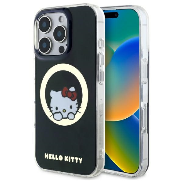 Hello Kitty Hkhmp16lhswkk Iphone 16 Pro 6,3" Schwarze/schwarze Hartschalen-hülle Iml Sweet Kitty Magsafe