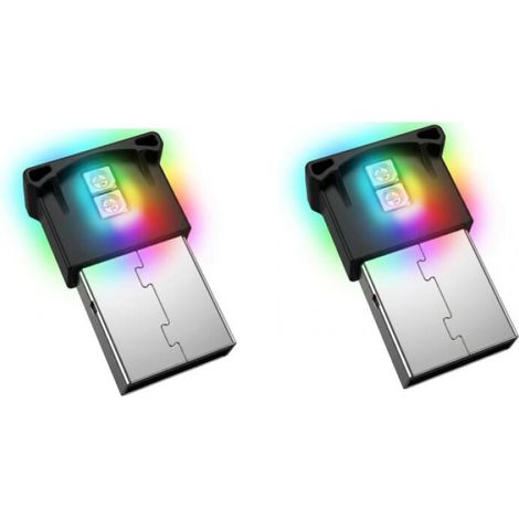 Stück Usb-led-autoinnenraumbeleuchtung, Mini-rgb-lampe Mit 7 Einstellbaren Farben, Ambientebeleuchtung Für Auto, Laptop Und Powerbanks, Universelle Ambientebeleuchtung