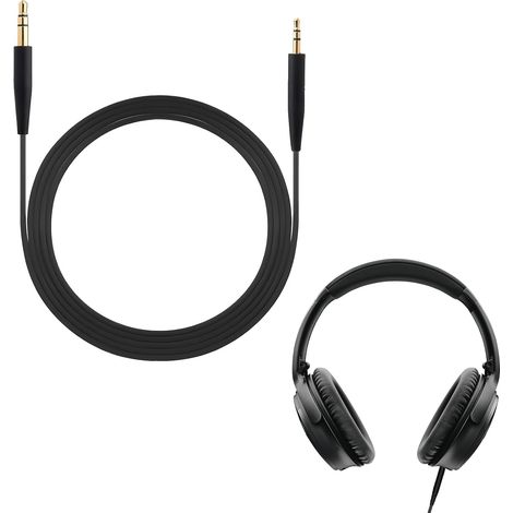 3,5-mm-auf-2,5-mm-audiokabel, Ersatzkabel Für Stereo-kopfhörer, Kompatibel Mit Bose Qc35 Ii Und Bose Qc45, Geschirmt, 1,4 M, Schwarz