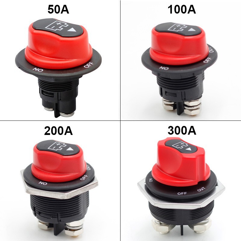 Onegol Batterieschalter Für Auto, Wohnwagen Oder Yacht, Dc-batterieschalter 50a/100a/200a/300a (300a Blacktop No-off-out)