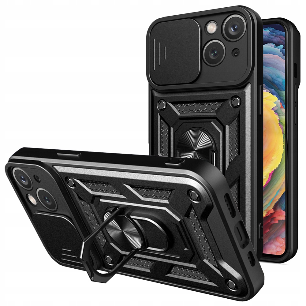 Hybrid Armor Camshield Huawei Nova Y90 Schutzhülle Mit Kameraschutz, Schwarz
