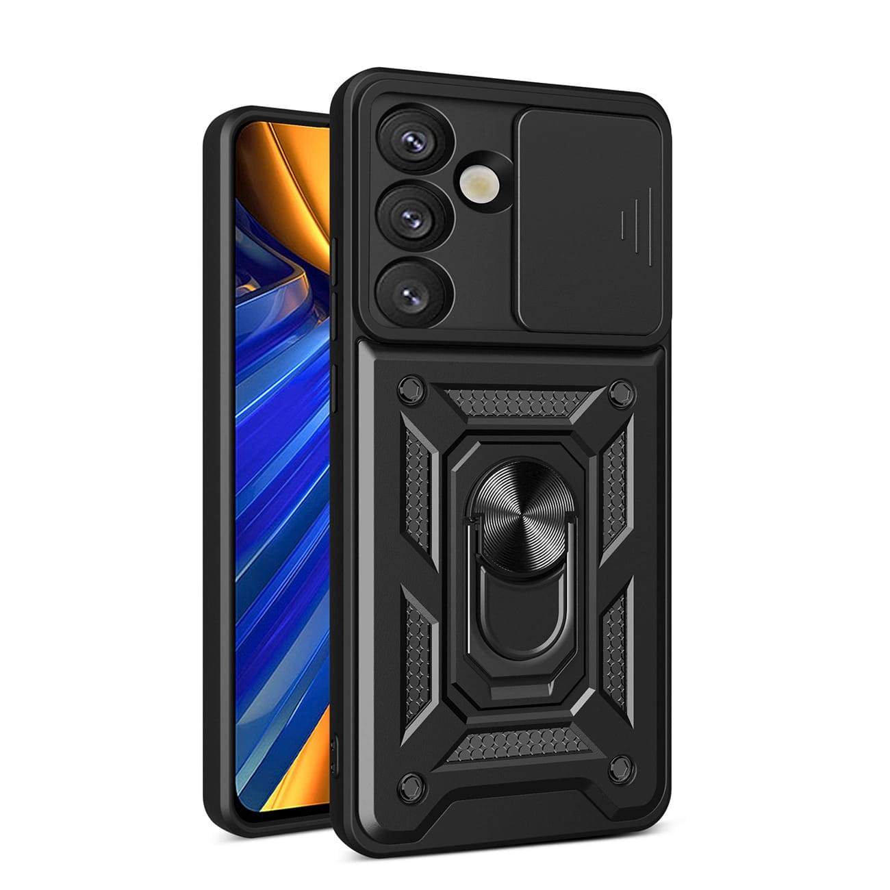 Hybrid Armor Camshield Schutzhülle Mit Kameraabdeckung Und Metallring Für Samsung Galaxy S25 – Schwarz
