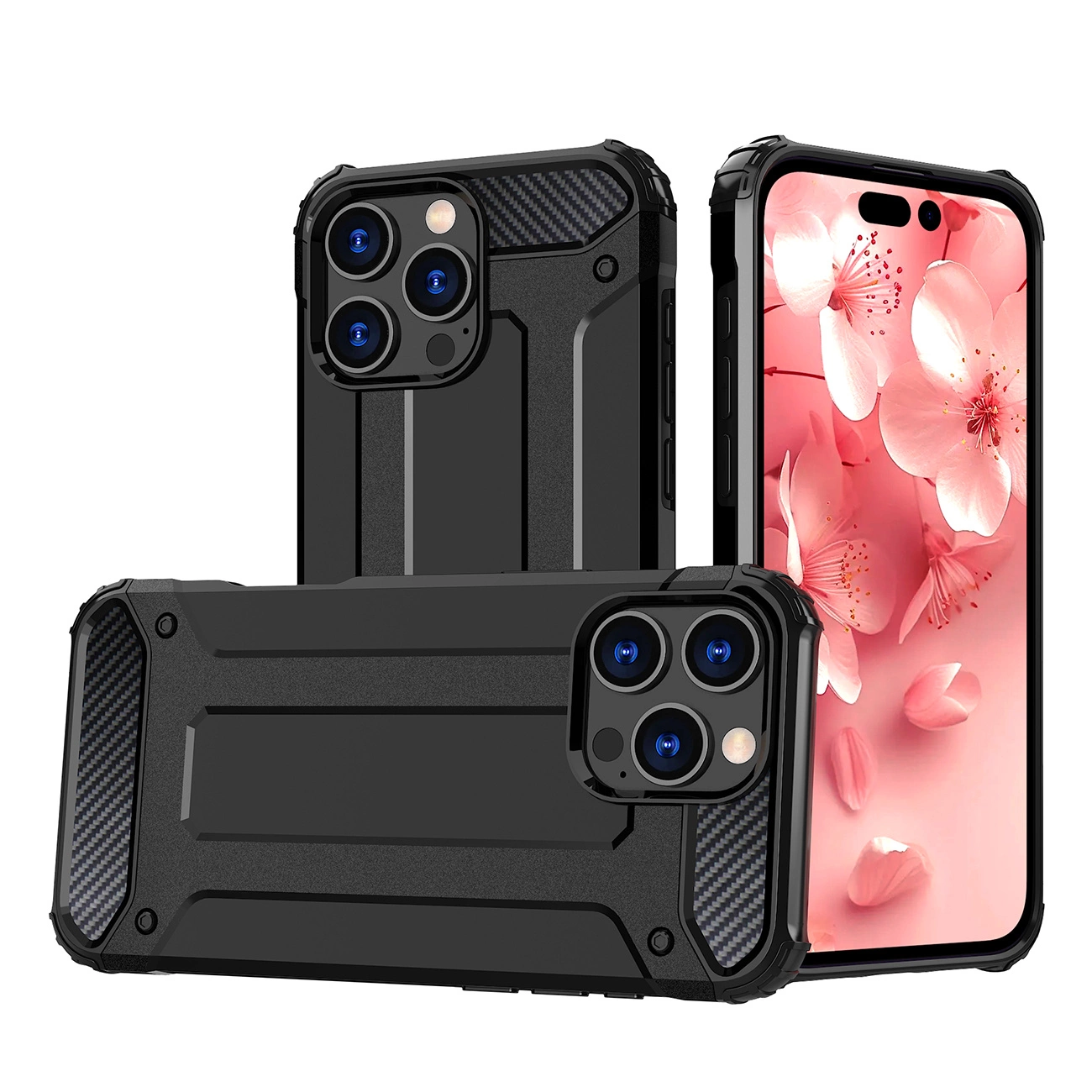 Hybrid Armor Hülle Für Iphone 16 Pro Max - Schwarz