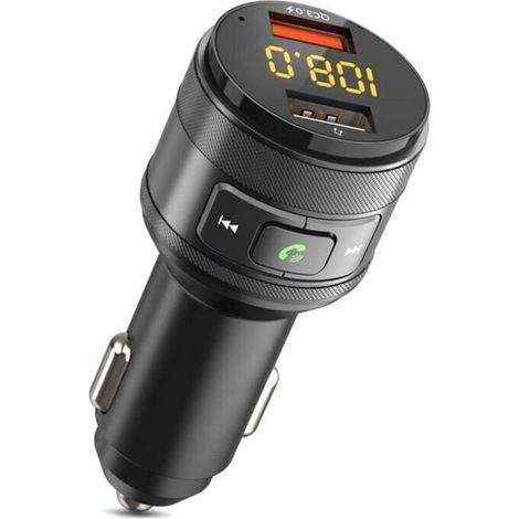 Bluetooth-fm-transmitter Fürs Auto – Jinfgerne – Qc3.0 Schnellladefunktion, Freisprechfunktion, Zwei Usb-anschlüsse, Stereoklang