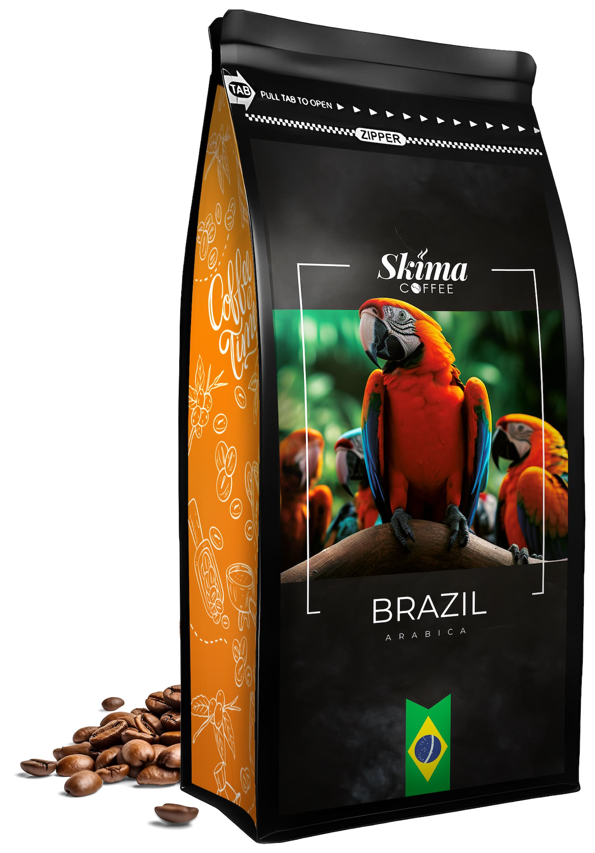 Kaffeebohnen 500 G, Brasilien, 100 % Arabica, Frisch Geröstet, Für Espressomaschinen + Gratis