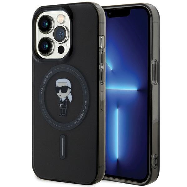 Karl Lagerfeld Klhmp14lhfcknok Iphone 14 Pro 6,1" Schwarze/schwarze Hartschalen-hülle Iml Ikonik Magsafe