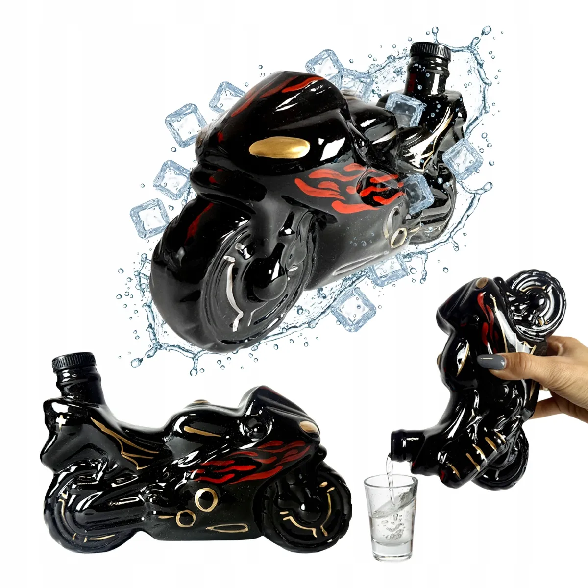 Keramikflasche Motorrad 0,5l Original Alkohol Geschenkkaraffe