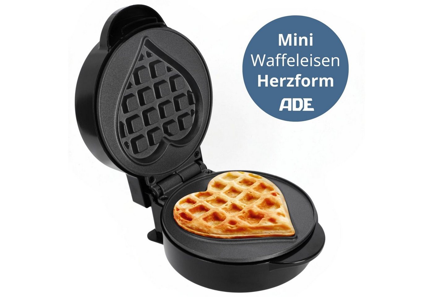 Waffeleisen Für 1 Herzförmige Waffel, 13 X 16 X 8 Cm / Ade