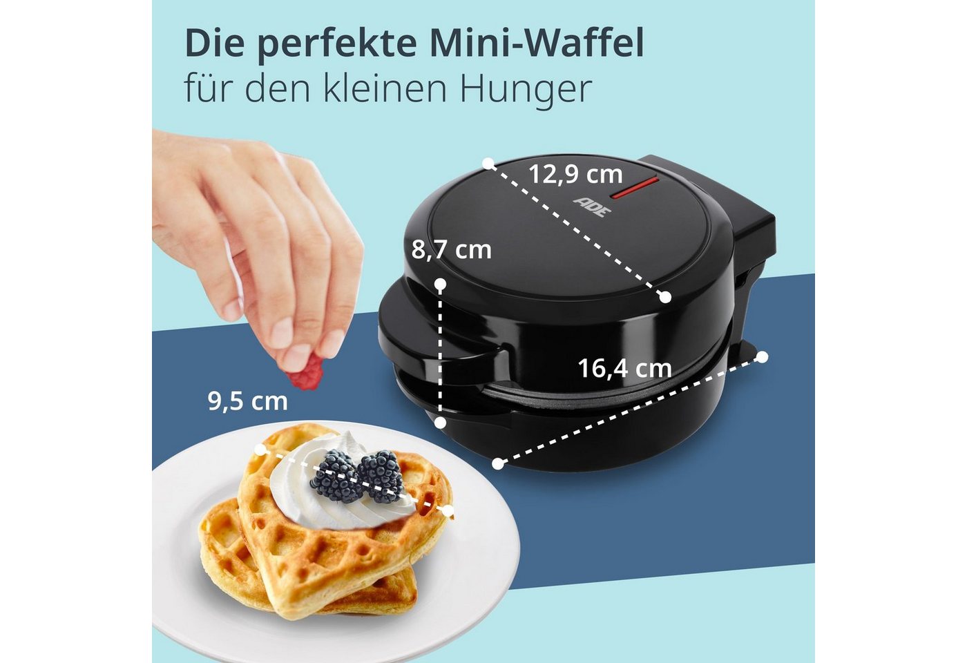 Waffeleisen Für 1 Herzförmige Waffel, 13 X 16 X 8 Cm / Ade Bild 5