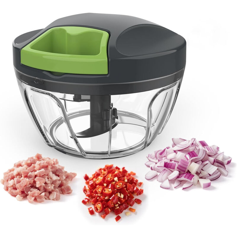 Vielseitiger Manueller Zerkleinerer Für Zwiebeln, Gemüse, Fleisch Und Kräuter – Bpa-frei, Leise, Leicht Zu Reinigen Und Kompakt