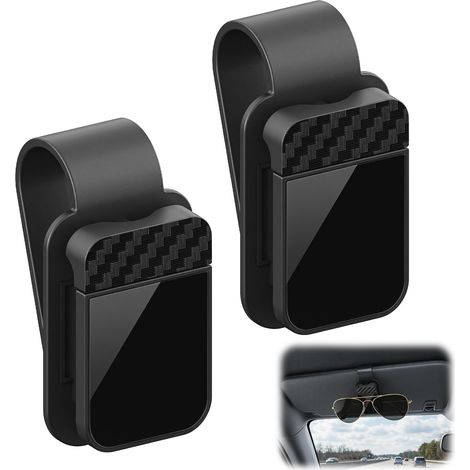 2-teiliger Autobrillenhalter, Universelle Autobrillenhalterung, Sonnenbrillenhalter Für Autos, Einfach Zu Bedienen, Passend Für Alle Brillen Und Fahrzeuge, Schwarz