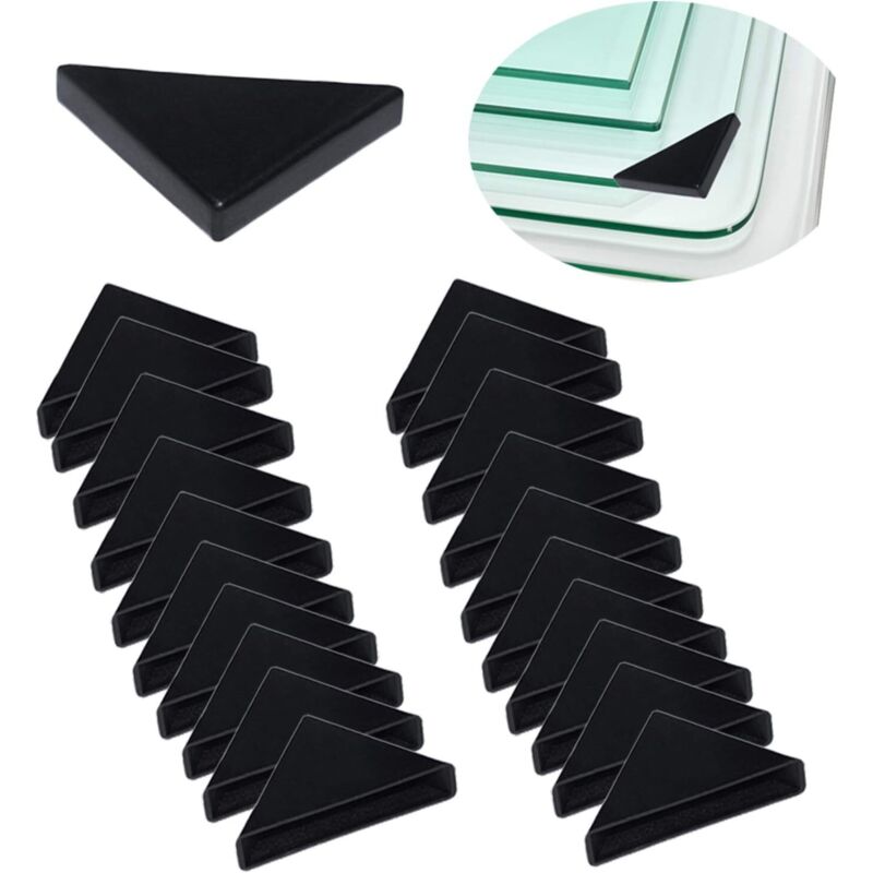 6 Mm Schwarze Eckenschützer Für Scharfe Glas-, Spiegel- Und Keramikfliesen, Dreifach Geformte Eckenschutzkappen, 20 Stück