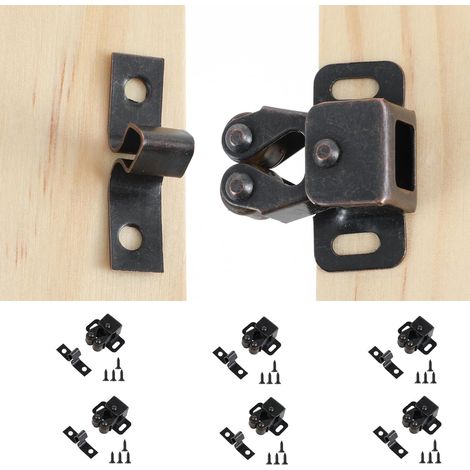 Set Mit 6 Doppelrollenverschlüssen Für Möbel - Für Schranktüren, Kleiderschranktüren, Garderobentüren
