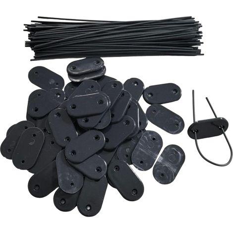 Packung Mit 100 Wetterfesten Kabelbindern, Inklusive Clips Und Montageplatten
