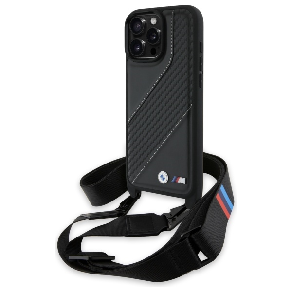 Bmw Bmhcp16x23pscck Iphone 16 Pro Max 6,9" Schwarz/schwarz Hartschalenetui M Edition Carbonstreifen & Riemen