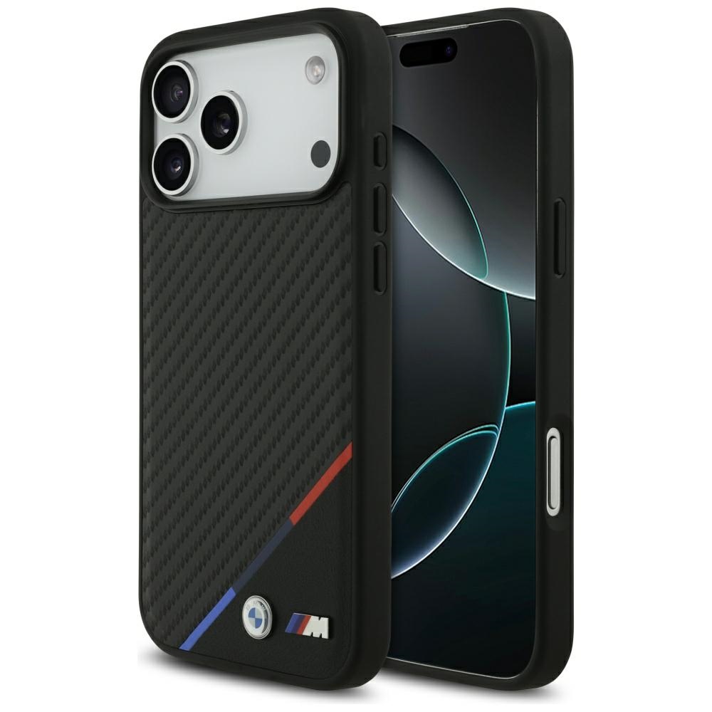 Bmw M Carbon Tricolor Line Magsafe Hülle Für Iphone 17 Pro Max Schwarz