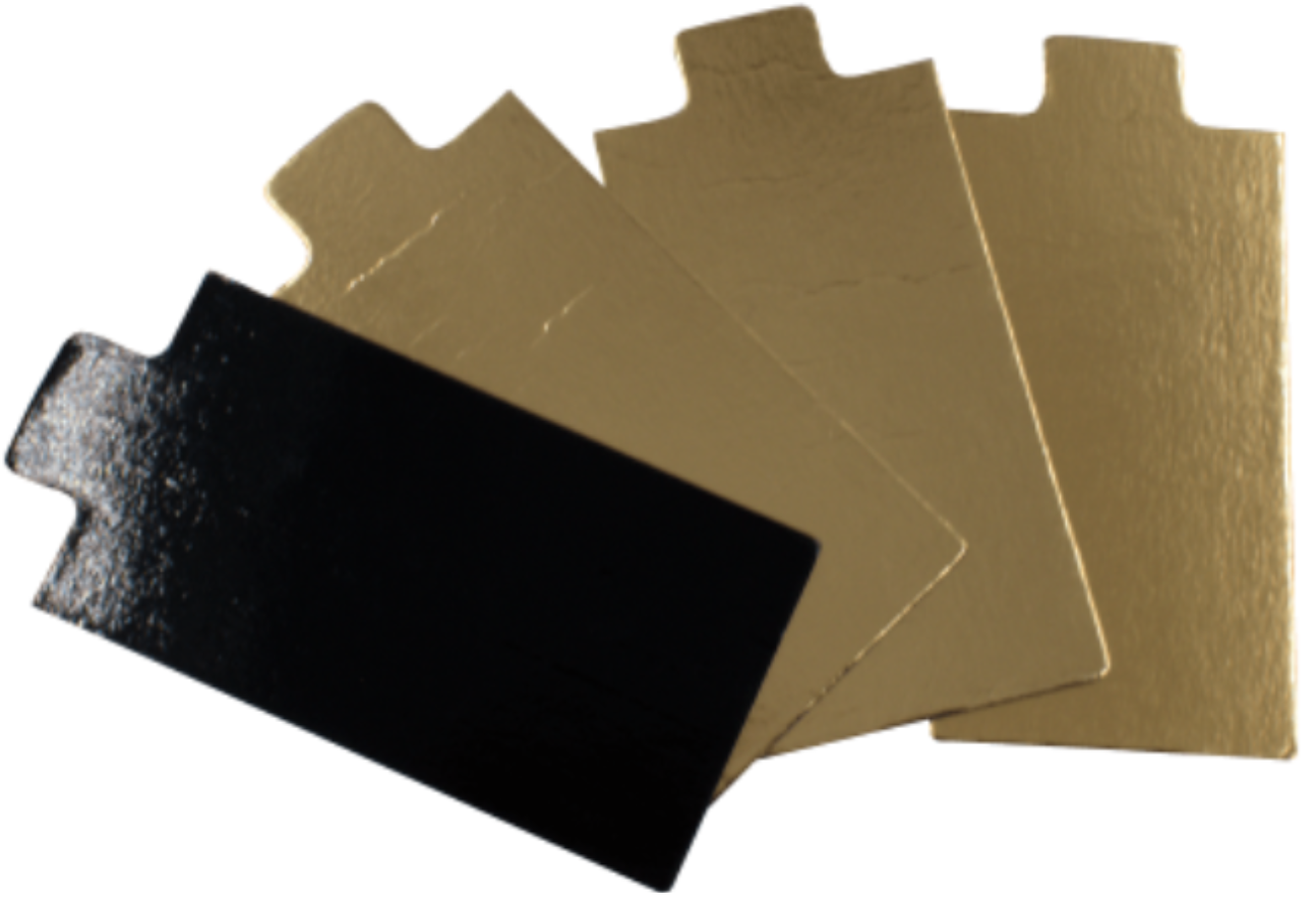 Bankettkarte Schwarz/gold Rechteck 1 Stück.