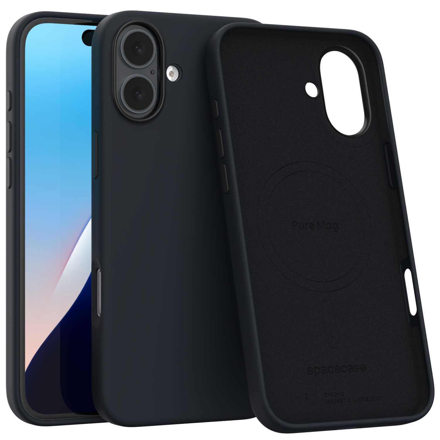 Spacecase Pure Mag Iphone 16 Plus Schwarz