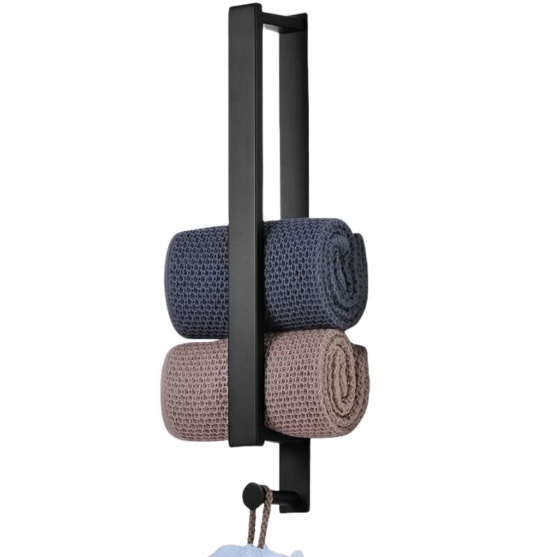 40 Cm Selbstklebender Wandhandtuchhalter Aus Edelstahl 304 – Ideal Für Bad Und Küche, Elegantes Schwarz