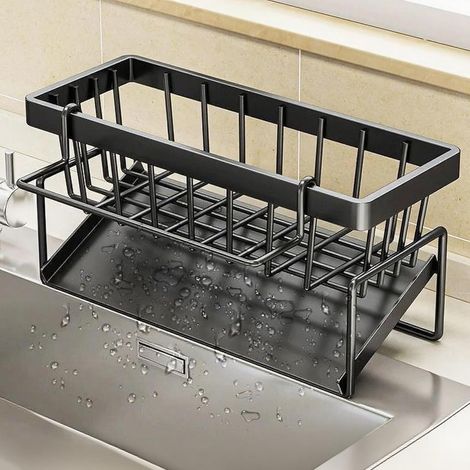 Schwammhalter Für Die Küchenspüle, Seifenablage Aus Edelstahl Mit Automatischer Abtropfschale, Ablage Für Spüle Oder Badezimmer, Kleines Zubehör