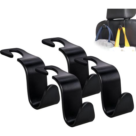 Set Mit 4 Universellen Autositz-aufbewahrungshaken, Schwarz, S-form, Für Handtaschen, Geldbörsen, Mäntel, Universell Fahrzeugkompatibel
