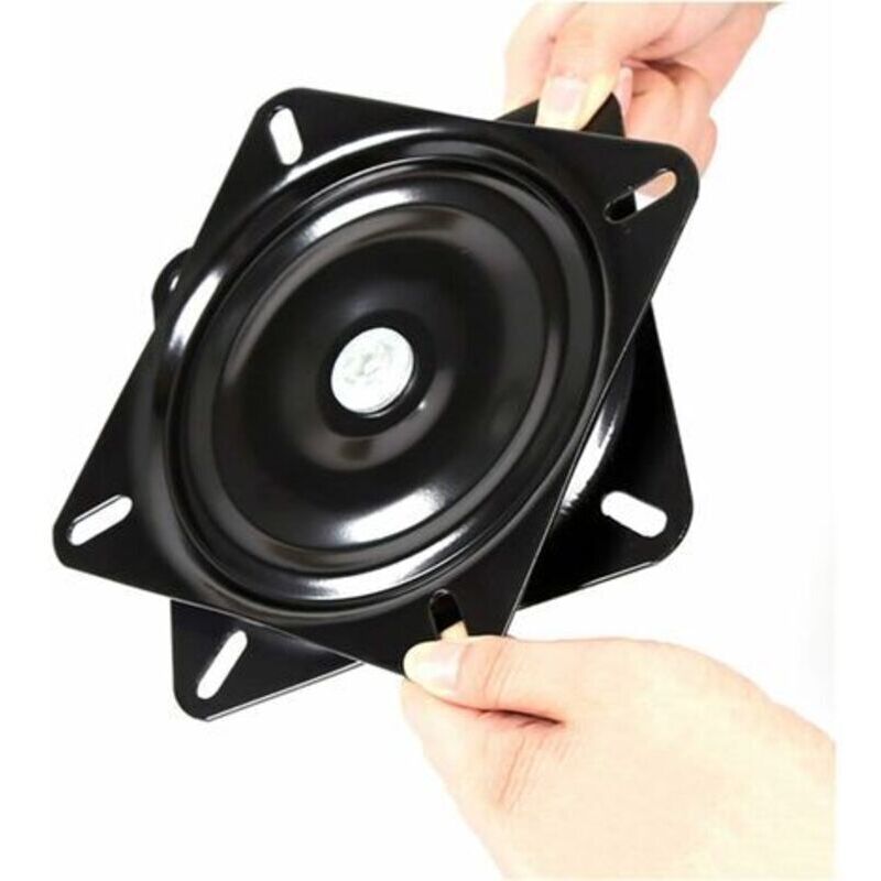 16 Cm Quadratisches Drehtablett, Drehbarer Fuß Für Sofa, Fernseher Und Barhocker, Schwarz