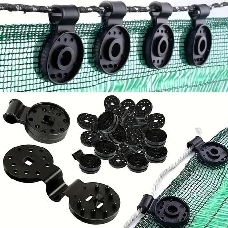 Packung Mit 50 Schwarzen Clips Aus Robustem Pp-kunststoff Für Sonnenschutz, Terrassenüberdachungen, Gartenabdeckungen Und Außeninstallationen