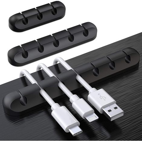 Set Mit 3 Kabelclips, Schreibtisch-organizer, Kabelhalter, Kabelorganisator, Kabelmanagement, Kabelaufbewahrung Für Usb-ladegerät/maus/kopfhörer/pc-kabel