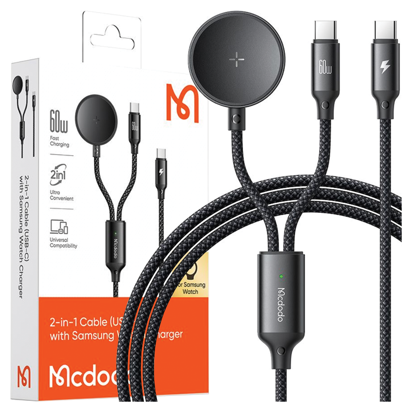 Mcdodo Induktives Ladegerät Für Samsung Galaxy Watch 2-in-1 Usb-c-kabel Laptop