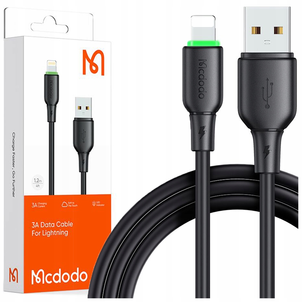 Mcdodo Usb-lightning-schnellladekabel Für Iphone, 1 M, Led, Schwarz