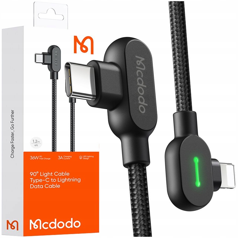 Mcdodo 90° Abgewinkeltes Usb-c Lightning-kabel, Doppelseitig, Für Iphone 13 Und 14 Led, 1 M