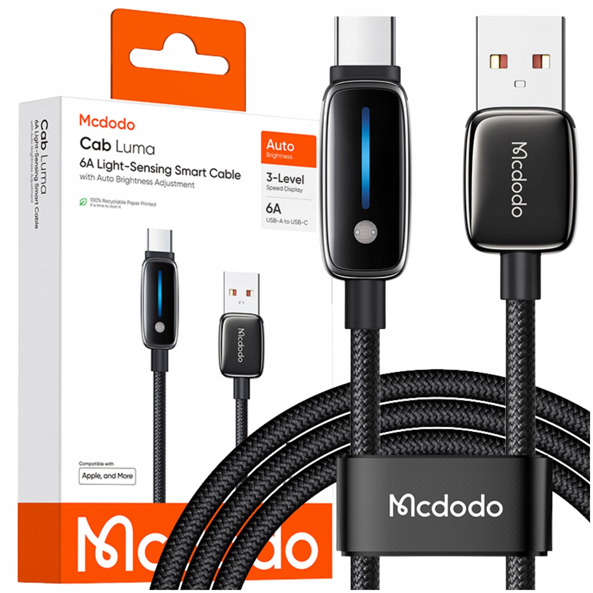 Mcdodo Ladekabel Usb-a/usb-c Schnellladefunktion Für Iphone Typ C 1 M Led