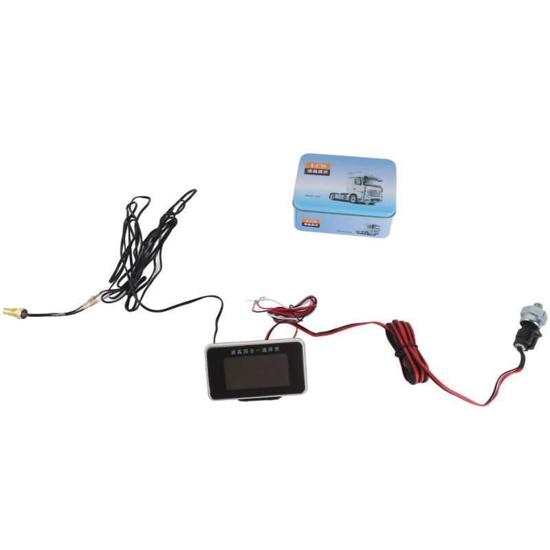 4-in-1-fahrzeuginstrumentencluster, Digitales Lcd-display, Öldruck, Spannung, Wassertemperatur, Kraftstoffanzeige, Schwarz, 9–36 V