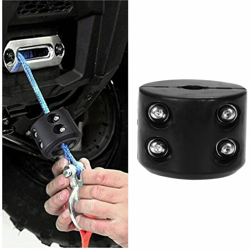 Windenhakenstopper, Kabelschutz, Gummigriffpolster, Schwarz - Schwarz