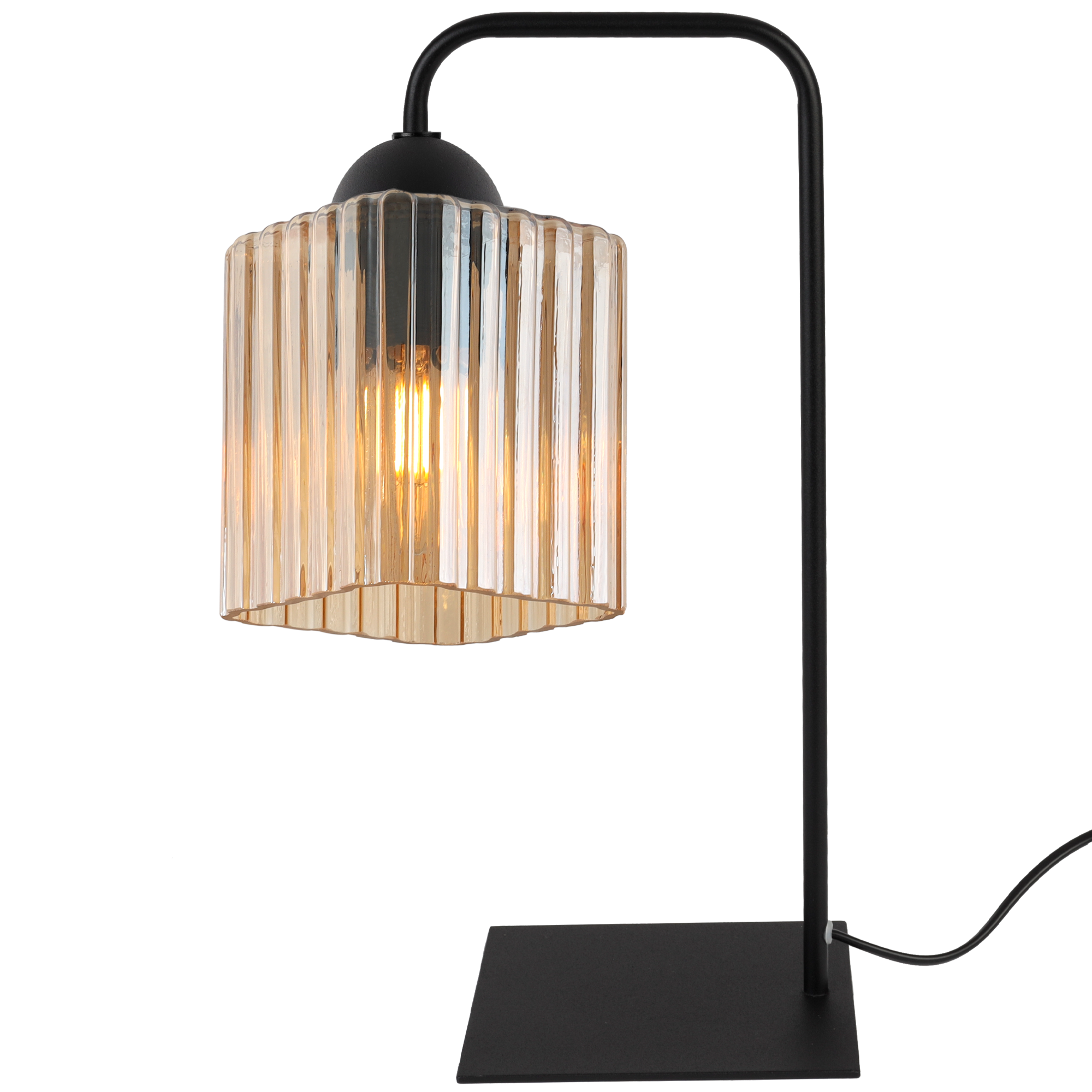 Riffle Nachttischlampe Schwarz 1-pł Honigwürfel E27