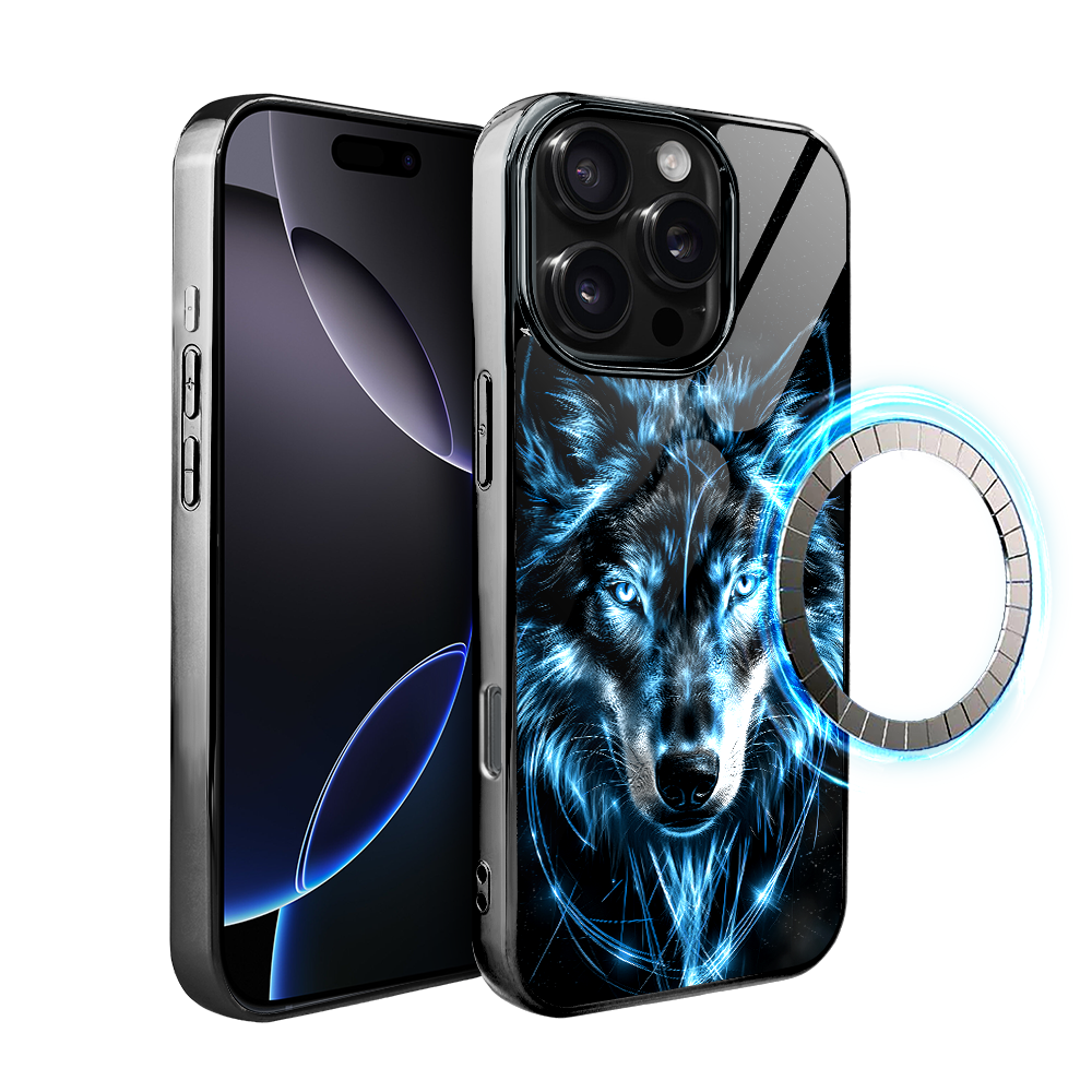 Iphone 16 Pro Ibizu Elite Glashülle Mit Magsafe, Glasrückseite, Eiswolf, Schwarzchrom