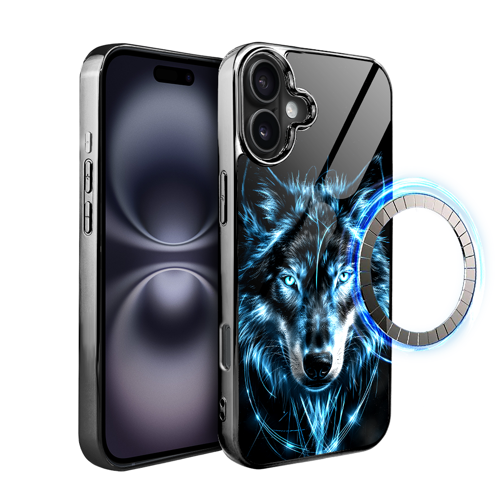 Iphone 16 Ibizu Elite Glashülle Mit Magsafe, Glasrückseite, Eiswolf, Schwarzchrom