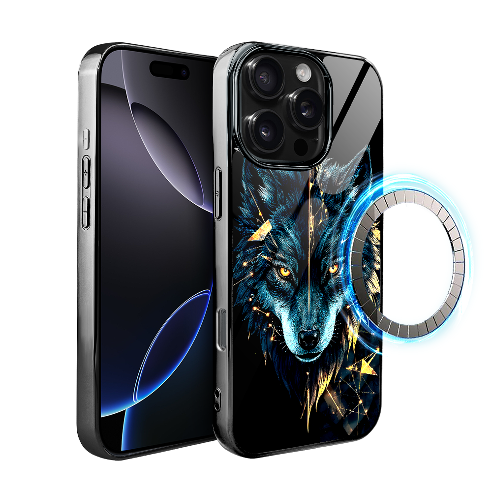 Iphone 16 Pro Ibizu Elite Glashülle Mit Magsafe, Glasrückseite, Power Wolf, Schwarzchrom