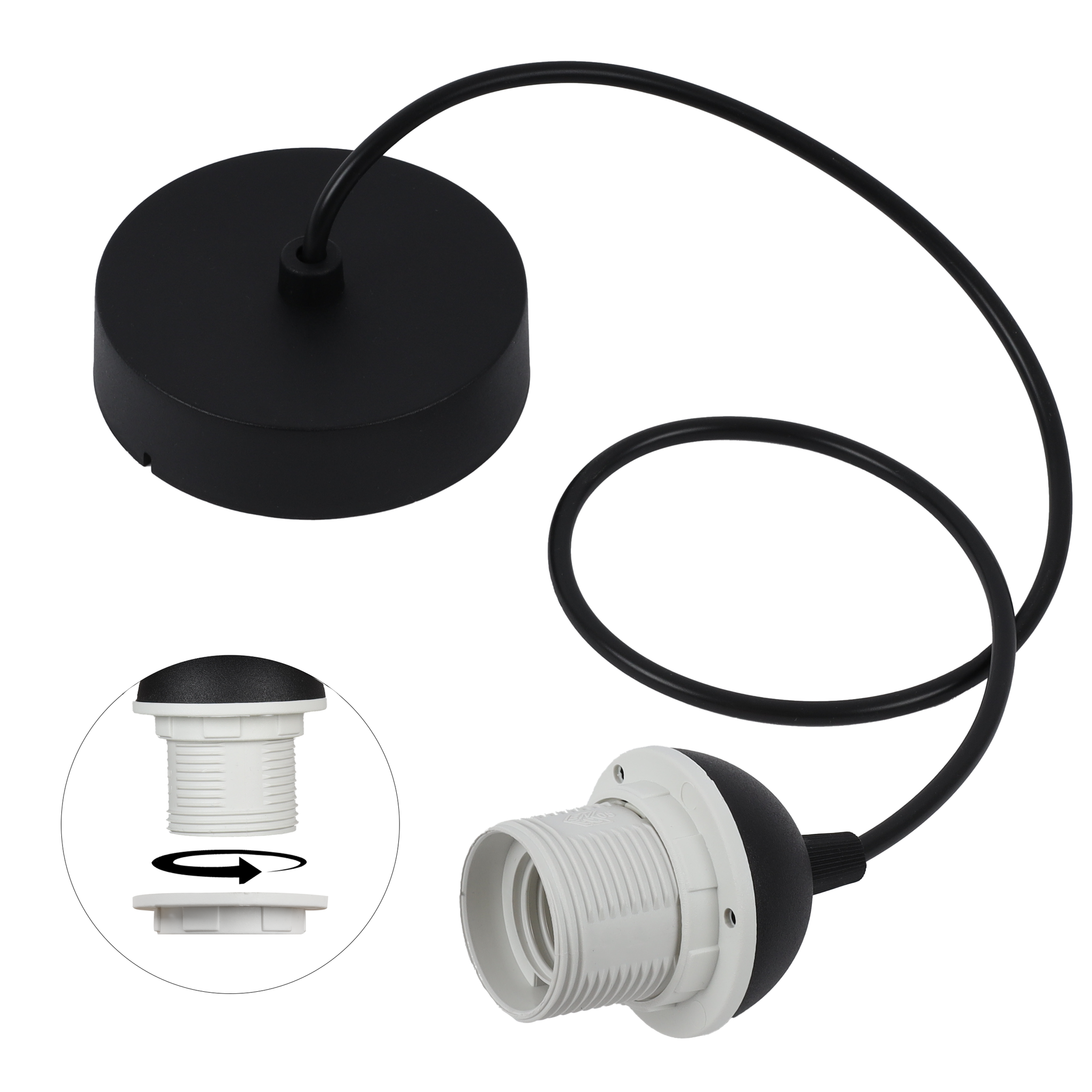 Flaches Seil 100 Schwarze Schale Kegel 50 Schwarz