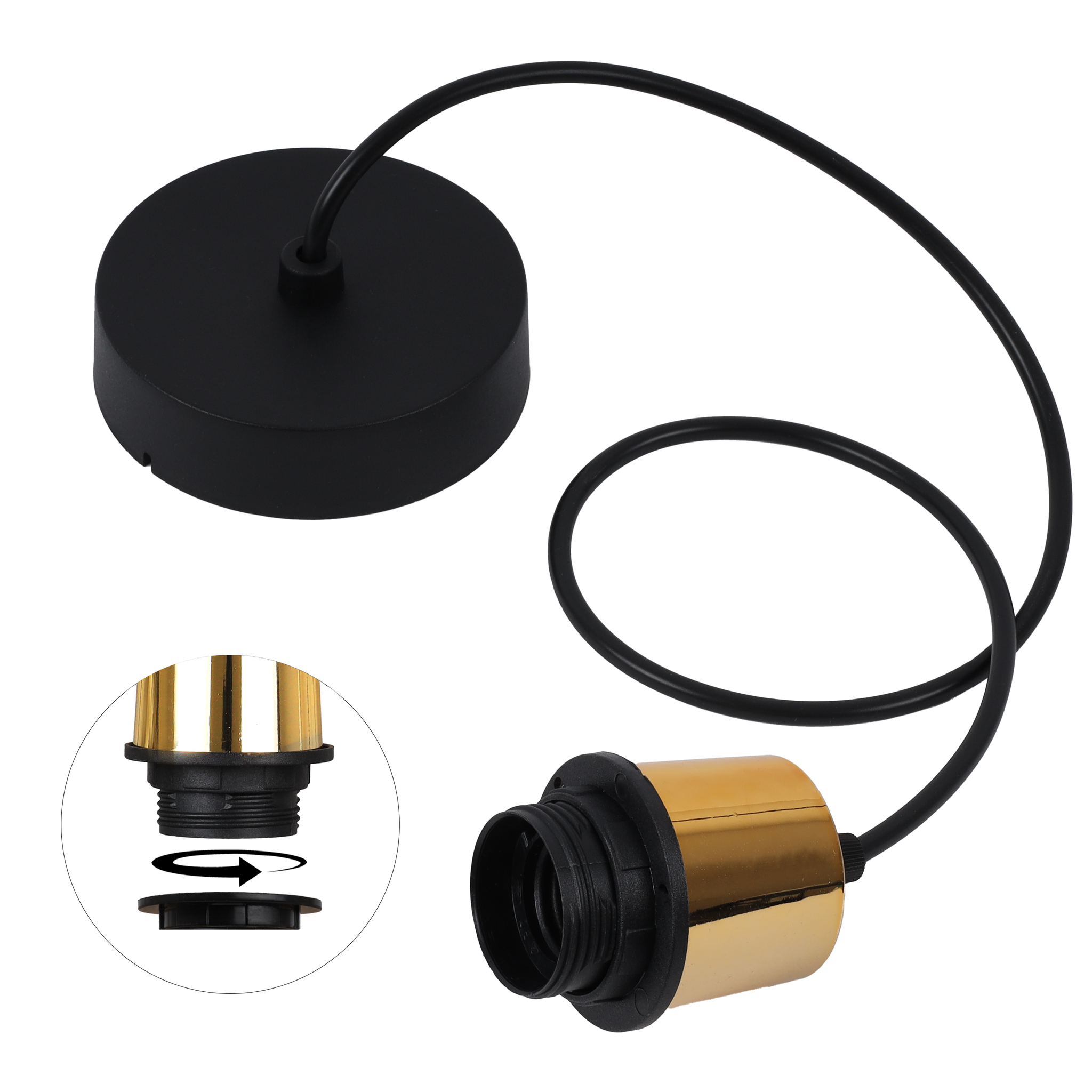 Flaches Seil 100 Schwarz, Kelch 50 Gold