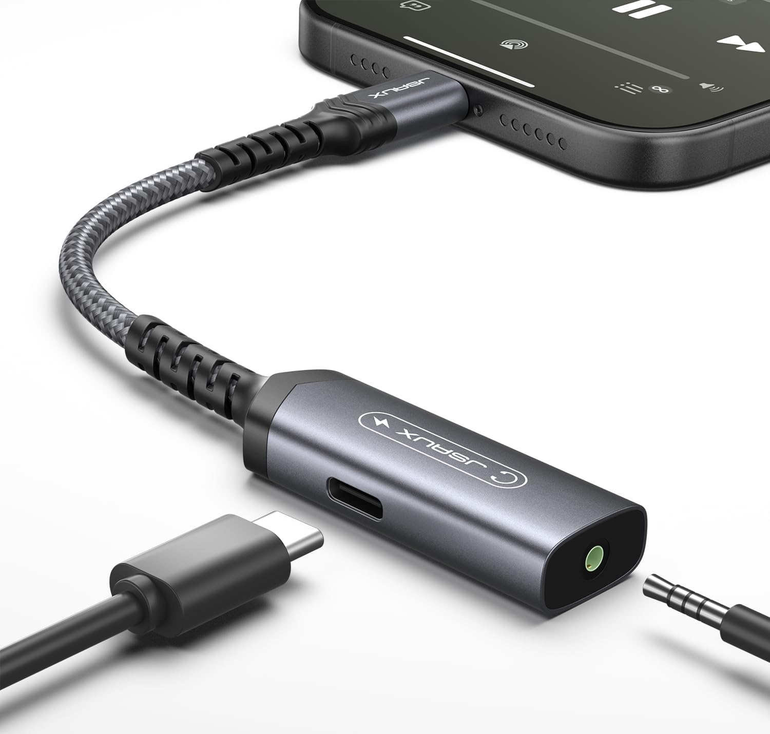 Kopfhöreradapter, Splitter, Ladegerät Für Ein Telefon Mit Usb-c