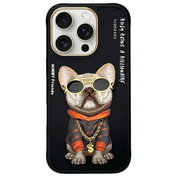 Nimmy Iphone 16 Pro Max 6.9 Hülle Schwarz/schwarze Brille Cool Dog