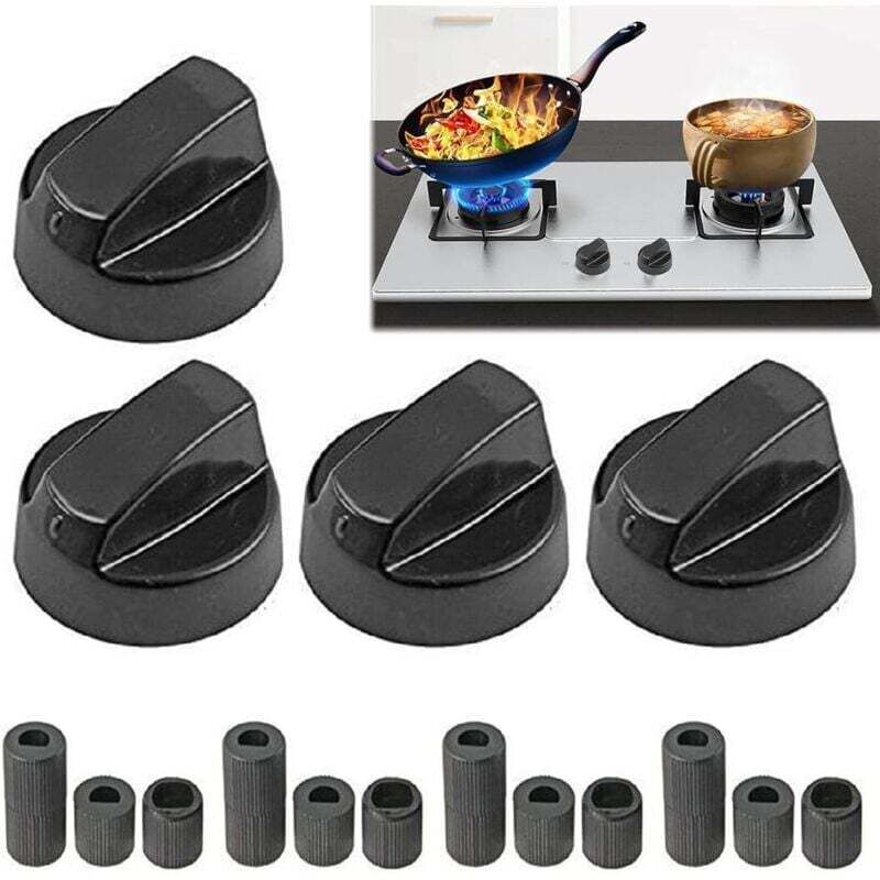 Set Mit 4 Universellen Bedienknöpfen, Kochfeldknöpfen, Gasherdknöpfen, Universellen Schwarzen Bedienschaltern, Universellen Bedienknöpfen Für Küchenherde