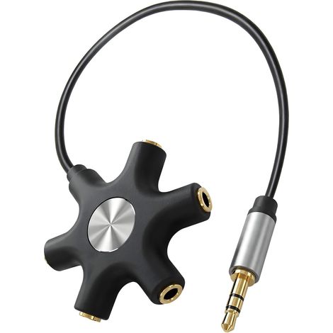 5-fach Kopfhörer-audio-splitter – Ausgestattet Mit Einem 3,5-mm-anschluss Zum Verbinden Von Bis Zu Fünf Geräten Für Die Audiomischung Im Klassenzimmer – Kompatibel Mit Tablets Und Smartphones