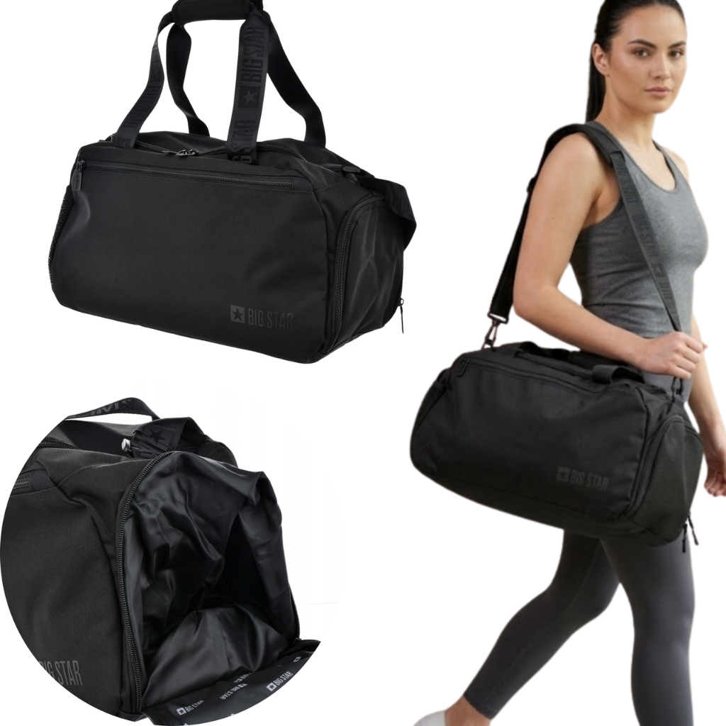 Schwarze Sporttasche Big Star Oo574112 Für Fitnessstudio, Training Und Reisen