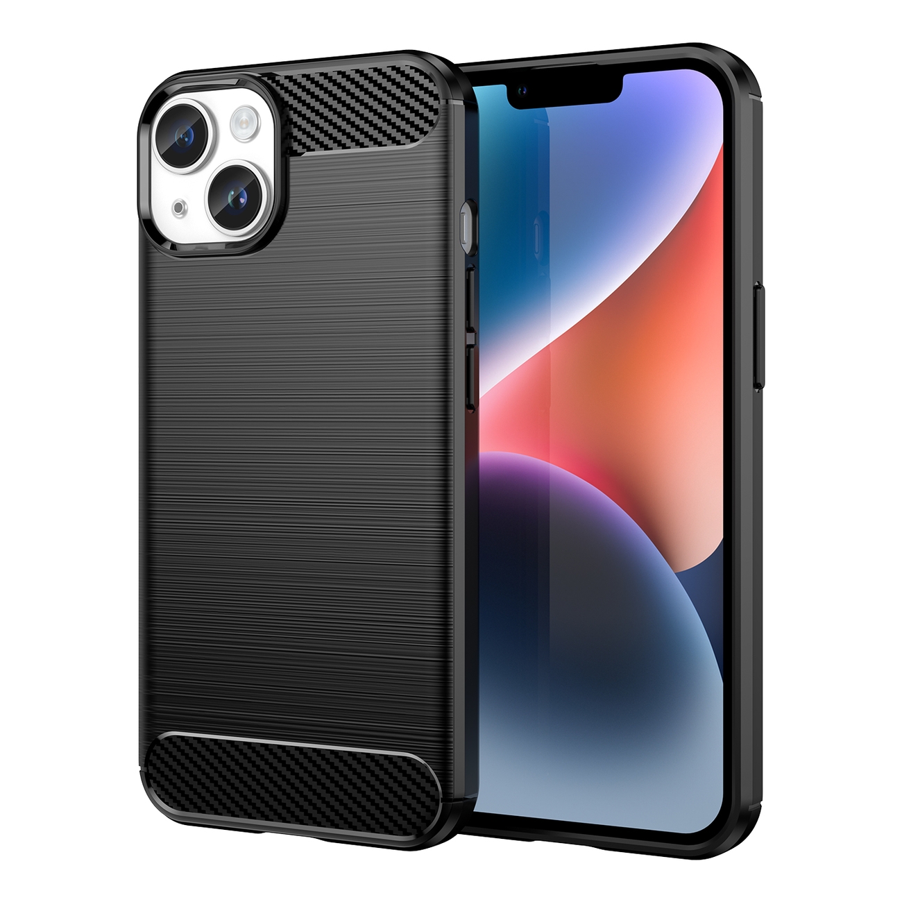 Flexible Gel-rückseite Für Iphone 14 Plus Carbon Case – Schwarz