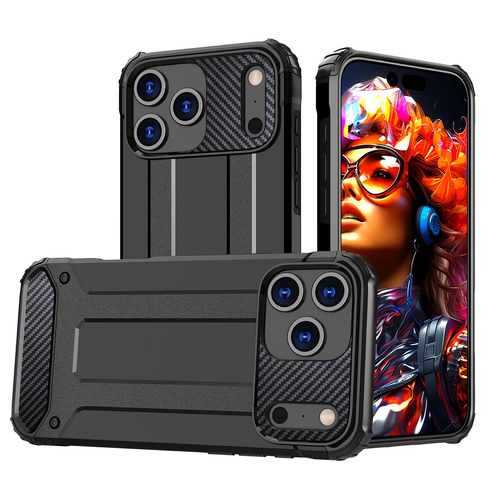 Iphone 17 Pro Hybrid-schutzhülle – Schwarz